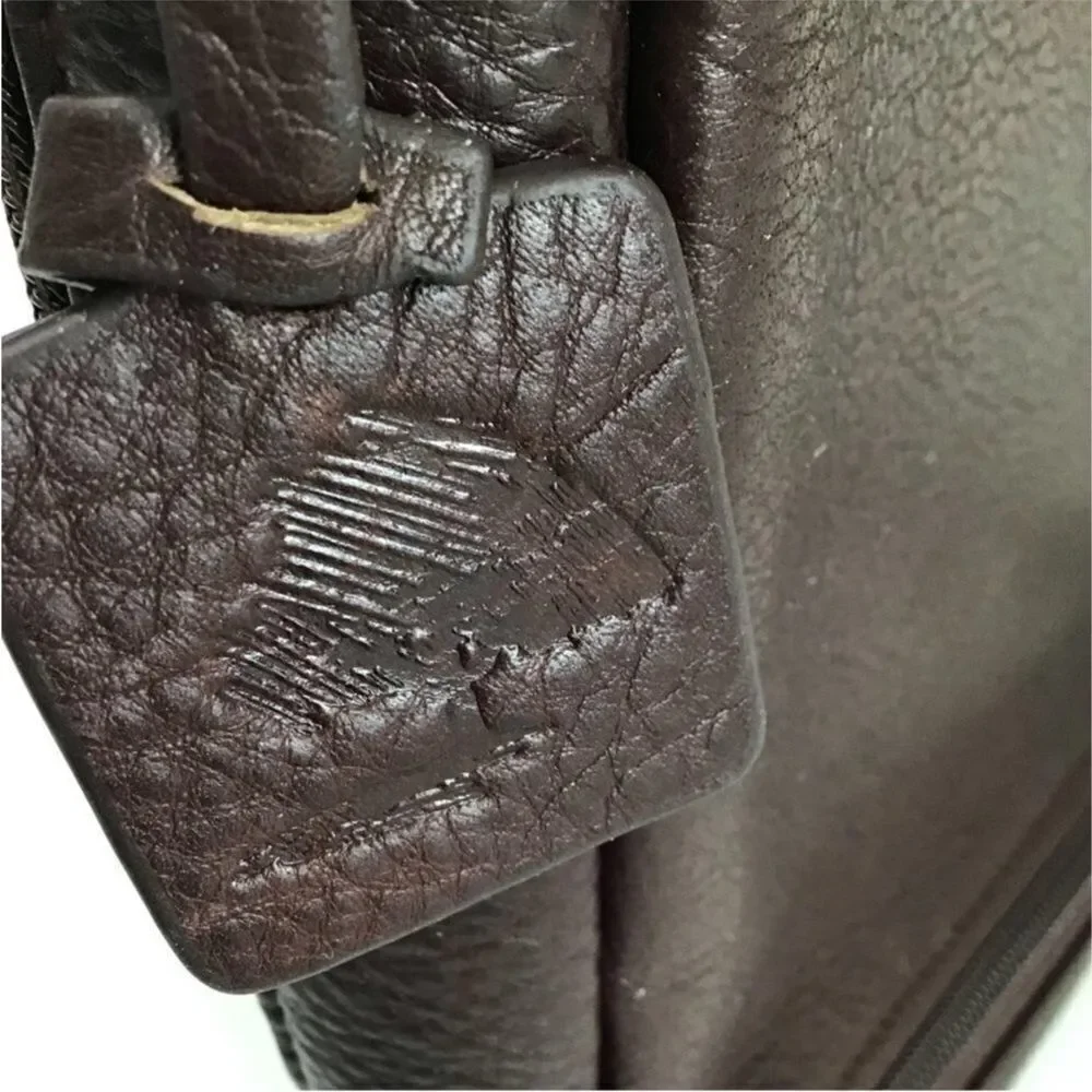 Levenger Brown Laptop Bag Briefcase Adjustable Shoulder Strap